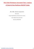 WGU D223&colon; Performance Assessment Task 2 - Analysis of Federal & State Healthcare 2026&sol;2027 Update