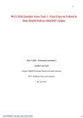 WGU D223 Jennifer Yates Task 2 - Final Copy on Federal & State Health Policies 2026&sol;2027 Update
