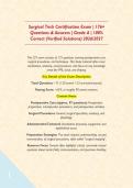 Surgical Tech Certification Exam &vert; 176&plus; Questions & Answers &vert; Grade A &vert; 100&percnt; Correct &lpar;Verified Solutions&rpar; 2026&sol;2027&NewLine;&NewLine;This CST exam consists of 175 questions covering perioperative care&comma; surgical procedures&comma; and techniques&period; This Study material often cove