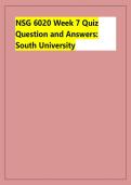 NSG 6020 Week 7 Quiz &NewLine;Question and Answers&colon; &NewLine;South University