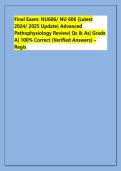 Final Exam&colon; NU606&sol; NU 606 &lpar;Latest &NewLine;2024&sol; 2025 Update&rpar; Advanced &NewLine;Pathophysiology Review&vert; Qs & As&vert; Grade &NewLine;A&vert; 100&percnt; Correct &lpar;Verified Answers&rpar; &ndash;&NewLine;Regis