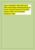 Exam 2&colon; NSG3280 &sol; NSG 3280 &lpar;Latest &NewLine;2025&sol; 2026 Update&rpar; Pathophysiology for &NewLine;Nurses I Review&vert; Questions & Answers&vert; &NewLine;Grade A&vert; 100&percnt; Correct &lpar;Verified &NewLine;Solutions&rpar;- Galen