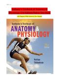 Complete Test Bank for Anthony&rsquo;s Textbook of Anatomy & Physiology &lpar;21st Edition&rpar; by Patton &ndash; All Chapters with A&plus; Verified Answers