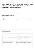 UTAH COSMETOLOGY INSTRUCTOR 2026 Exam fully solved & updated 2026&lpar;latest version verified for accuracy&rpar; &vert;Latest
