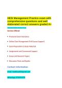 HESI Management Practice exam with comprehensive questions and well elaborated correct answers graded A&plus;