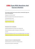 COBA Exam &ndash; Questions & Correct Answers