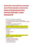 Puerto Rico Funeral Director Licensing &NewLine;Exam Practice Questions And Correct &NewLine;Answers &lpar;Verified Answers&rpar; Plus &NewLine;Rationales 2026 Q&A &vert; Instant &NewLine;Download Pdf 