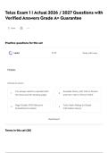 Telus Exam 1 &vert; Actual 2026 &sol; 2027 Questions with Verified Answers Grade A&plus; Guarantee