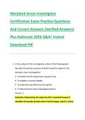 Maryland Arson Investigator &NewLine;Certification Exam Practice Questions &NewLine;And Correct Answers &lpar;Verified Answers&rpar; &NewLine;Plus Rationale 2026 Q&A&vert; Instant &NewLine;Download Pdf 
