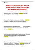 ASBESTOS SUPERVISOR INITIAL &NewLine;EXAM 2026 ACTUAL QUESTIONS &NewLine;WITH VERIFIED ANSWERS&period; 