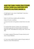 AANP FNP FAMILY NURSE PRACTITIONER&NewLine;ACTUAL PAPER 2026 QUESTIONS WITH&NewLine;COMPLETE SOLUTIONS GRADED A&plus;
