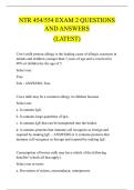 NTR 454&sol;554 EXAM 2 QUESTIONS &NewLine;AND ANSWERS &NewLine;&lpar;LATEST&rpar;