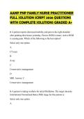 AANP FNP FAMILY NURSE PRACTITIONER&NewLine;FULL SOLUTION SCRIPT 2026 QUESTIONS&NewLine;WITH COMPLETE SOLUTIONS GRADED A&plus;