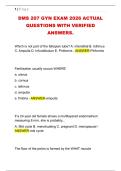 DMS 207 GYN EXAM 2026 ACTUAL &NewLine;QUESTIONS WITH VERIFIED &NewLine;ANSWERS&period;