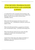 VTNE REVIEW&colon; PHARMACOLOGY &NewLine;EXAM QUESTIONS AND ANSWERS &NewLine;&lpar;LATEST&rpar; 