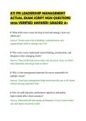 ATI PN LEADERSHIP MANAGEMENT&NewLine;ACTUAL EXAM SCRIPT NGN QUESTIONS&NewLine;2026 VERIFIED ANSWERS GRADED A&plus;&NewLine;