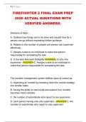 FIREFIGHTER 2 FINAL EXAM PREP &NewLine;2026 ACTUAL QUESTIONS WITH &NewLine;VERIFIED ANSWERS&period; 