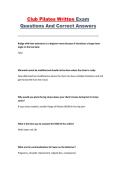 Club Pilates Instructor Exam&comma; Club Pilates &ndash; Practice questions with correct answers