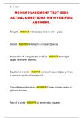 NCSSM PLACEMENT TEST 2026 &NewLine;ACTUAL QUESTIONS WITH VERIFIED &NewLine;ANSWERS&period; 