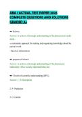 ABA 1 ACTUAL TEST PAPER 2026&NewLine;COMPLETE QUESTIONS AND SOLUTIONS&NewLine;GRADED A&plus;&NewLine;