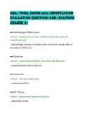 ABA 1 FINAL PAPER 2026 CERTIFICATION&NewLine;EVALUATION QUESTIONS AND SOLUTIONS&NewLine;GRADED A&plus;