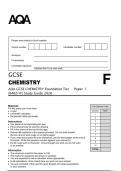 AQA GCSE CHEMISTRY Foundation Tier Paper 1&NewLine;&lpar;8462&sol;1F&rpar; Study Guide 2026&NewLine;