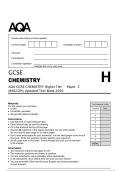 AQA GCSE CHEMISTRY Higher Tier Paper 2&NewLine;&lpar;8462&sol;2H&rpar; Updated Test Bank 2026