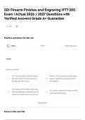 SDI Firearm Finishes and Engraving &lpar;FTT 201&rpar; Exam &vert; Actual 2026 &sol; 2027 Questions with Verified Answers Grade A&plus; Guarantee