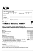 AQA GCSE Combined Science Trilogy Foundation Tier&NewLine;Chemistry Paper 2F &lpar;8464&sol;C&sol;2F&rpar; Marking Scheme 2026&NewLine;