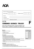 AQA GCSE Combined Science Trilogy Foundation Tier&NewLine;Physics Paper 1F &lpar;8464&sol;P&sol;1F&rpar; Updated Test Bank 2026