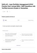 SAFe 6&period;0 - Lean Portfolio Management &lpar;LPM&rpar; Practice Test &vert; Actual 2026 &sol; 2027 Questions with Verified Answers Grade A&plus; Guarantee