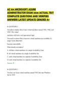 AZ 104 MICROSOFT AZURE&NewLine;ADMINISTRATOR EXAM 2026 ACTUAL TEST&NewLine;COMPLETE QUESTIONS AND VERIFIED&NewLine;ANSWERS LATEST UPDATE GRADED A&plus;