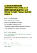 AZ 104 MICROSOFT AZURE&NewLine;ADMINISTRATOR EXAM 2026 EXAM&NewLine;SCRIPT COMPLETE QUESTIONS AND&NewLine;VERIFIED ANSWERS PREMIUM STUDY SET&NewLine;GRADED A&plus;
