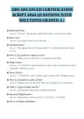 ABO ADVANCED CERTIFICATION&NewLine;SCRIPT 2026 QUESTIONS WITH&NewLine;SOLUTIONS GRADED A&plus;