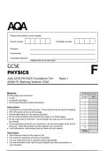 AQA GCSE PHYSICS Foundation Tier Paper 1&NewLine;&lpar;8463&sol;1F&rpar; Marking Scheme 2026&NewLine;