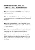ABO ADVANCED FINAL PAPER 2026&NewLine;COMPLETE QUESTIONS AND ANSWERS