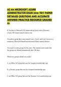 AZ 104 MICROSOFT AZURE&NewLine;ADMINISTRATOR EXAM 2026 TEST PAPER&NewLine;DETAILED QUESTIONS AND ACCURATE&NewLine;ANSWERS PRACTICE RESOURCE GRADED&NewLine;A&plus;&NewLine;