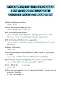 ABO ADVANCED FORMULAS FINAL&NewLine;TEST 2026 QUESTIONS WITH&NewLine;CORRECT ANSWERS GRADED A&plus;