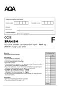 AQA GCSE SPANISH Foundation Tier Paper 3 Readi ng&NewLine;&lpar;8698&sol;RF&rpar; Study Guide 2026&NewLine;