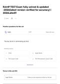 RAMP TEST Exam fully solved & updated -2026&lpar;latest version verified for accuracy&rpar; &vert; 2026Latest&excl;&excl; 