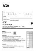 AQA GCSE STATISTICS Foundation Tier Paper 1&NewLine;&lpar;8382&sol;1F&rpar; Study Guide 2026&NewLine;