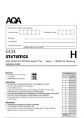 AQA GCSE STATISTICS Higher Tier Paper 1 &lpar;8382&sol;1H&rpar; Marking&NewLine;Scheme 2026&NewLine;