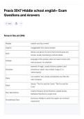 Praxis 5047 Middle school english- Exam&NewLine;Questions and Answers