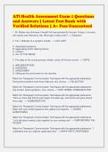 ATI Health Assessment Exam 1 Questions&NewLine;and Answers &vert; Latest Test Bank with&NewLine;Verified Solutions &vert; A&plus; Pass Guaranteed