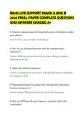 BASIC LIFE SUPPORT EXAMS A AND B&NewLine;2026 FINAL PAPER COMPLETE QUESTIONS&NewLine;AND ANSWERS GRADED A&plus;