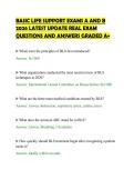 BASIC LIFE SUPPORT EXAMS A AND B&NewLine;2026 LATEST UPDATE REAL EXAM&NewLine;QUESTIONS AND ANSWERS GRADED A&plus;