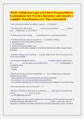 OLERE &lpar;Oklahoma Legal and Ethical Responsibilities&NewLine;Examination&rpar; New Practice Questions and Answers &vert;&NewLine;Complete Prep Resource &vert; A&plus; Pass Guaranteed