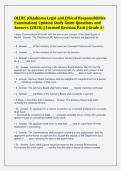 OLERE &lpar;Oklahoma Legal and Ethical Responsibilities&NewLine;Examination&rpar; Updated Study Guide Questions and&NewLine;Answers &lpar;2026&rpar; &vert; Focused Revision Pack &vert; Grade A&plus;
