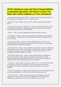 OLERE &lpar;Oklahoma Legal and Ethical Responsibilities&NewLine;Examination&rpar; Questions and Answers &vert; Latest Test&NewLine;Bank with Verified Solutions &vert; A&plus; Pass Guaranteed