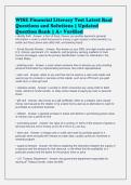 WISE Financial Literacy Test Latest Real&NewLine;Questions and Solutions &vert; Updated&NewLine;Question Bank &vert; A&plus; Verified